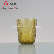 Leaf pattern solid color glass tumbler